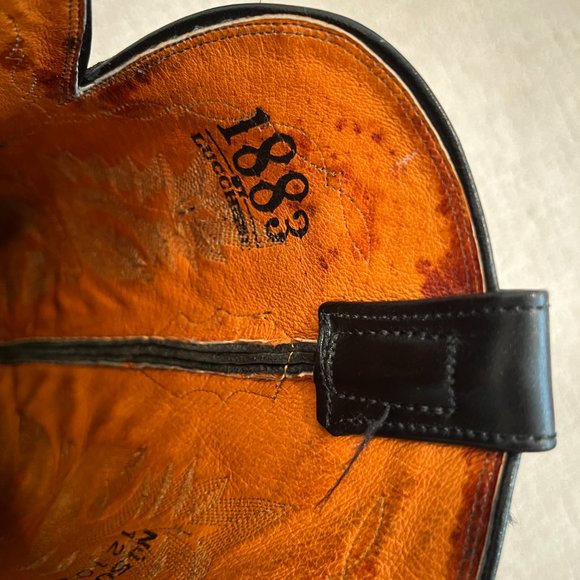 Black Lucchese Cowboy Boots 1883 Size 7.5 B - Picture 4 of 4